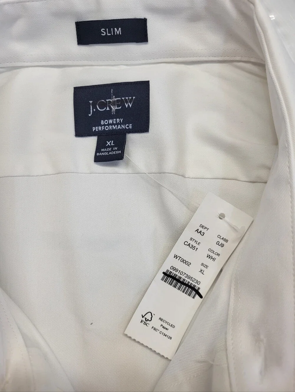 J Crew Bowery performance stretch dress shirt with spread collar BX291 Sz XL
